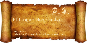 Pilinger Henrietta névjegykártya